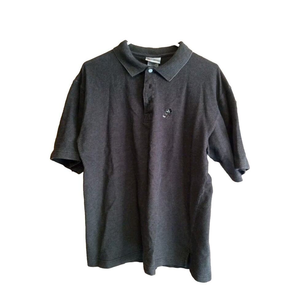 Walt Disney World Men's Brown Short Sleeve Casual Golf Polo, Mickey Logo, Size M